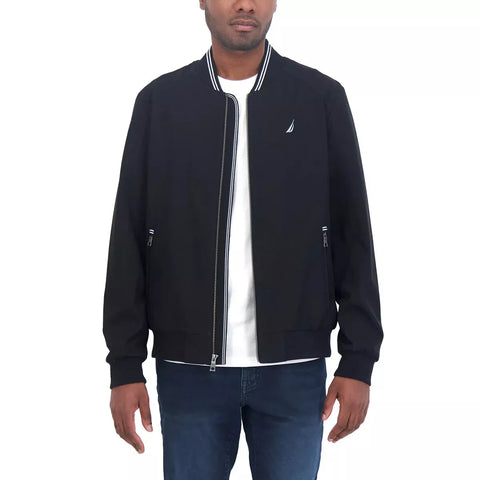 Nautica Men's Black Solid Water Resistant Jacket | Nautica In Lebanon