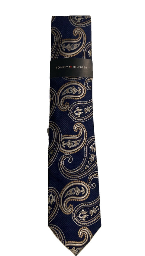 Tommy Hilfiger Men's Navy Paisley Tie | Tommy Hilfiger In Lebanon