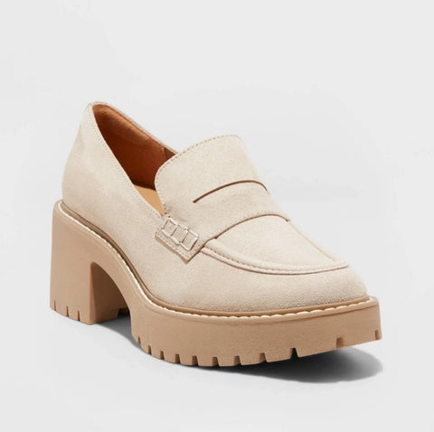 Universal Thread Women's Tan Maisy Loafer Heeled Casual Shoes | Universal Thread In Lebanon