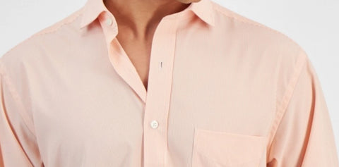 Club Room Men's Coral Regular Fit Traveler Fine Stripe Shirt |Club Room In Lebanon