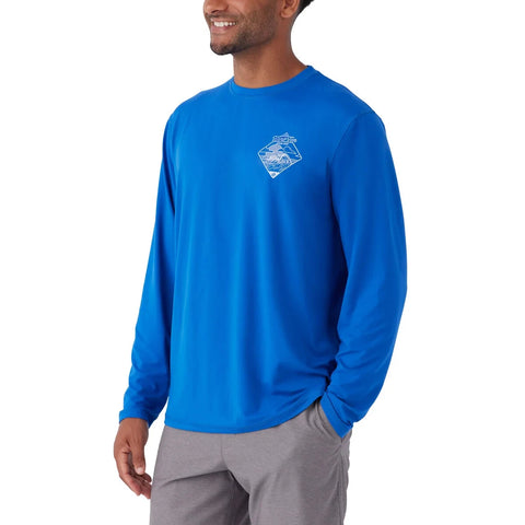 Hang Ten Men’s Royal Blue Crew Neck Long Sleeve Sun Blouse | Hang Ten In Lebanon
