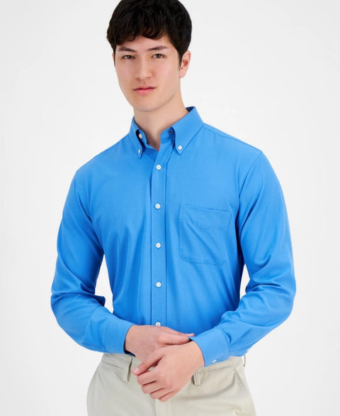 Club Room Men's Bright Blue Solid Regular fit Dress Shirt | Club Room Lebanon