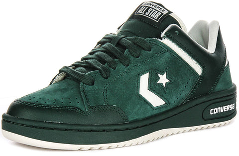 Converse Men's Dark Green Weapon Leather Fresh Skate Sneakers|Converse In Lebanon