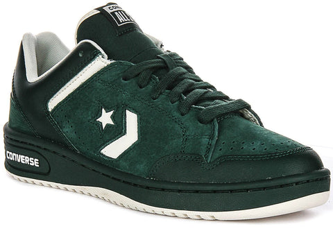 Converse Men's Dark Green Weapon Leather Fresh Skate Sneakers|Converse In Lebanon