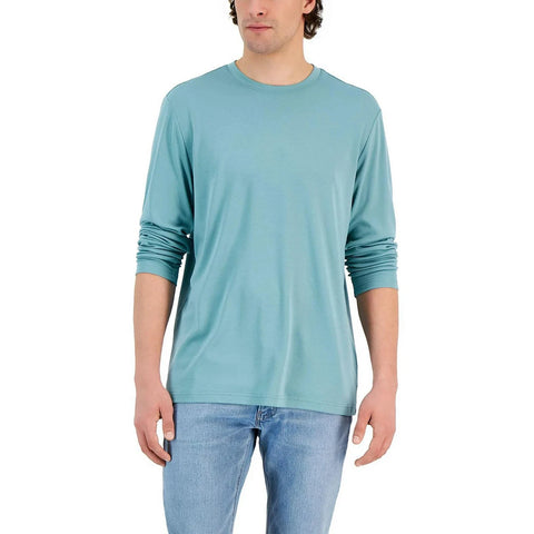 Alfani Men's Petrol Alfatech Long Sleeve Crewneck Blouse | Alfani In Lebanon