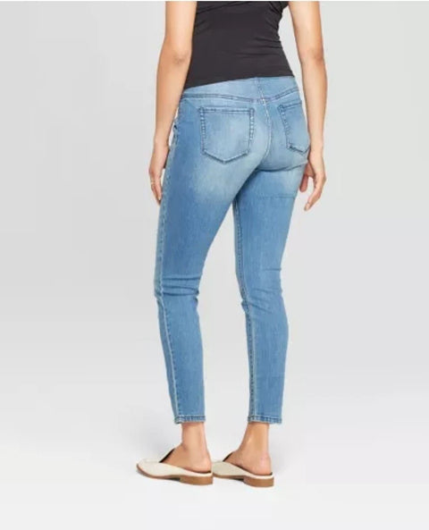 Isabel Women's Blue Over The Belly Low-Rise Skinny Maternity Jeans | Isabel In Lebanon