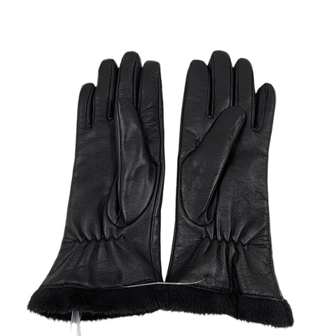 Charter Club Women's Black Fur Lined Leather Tech Gloves|Charter Club In Lebanon