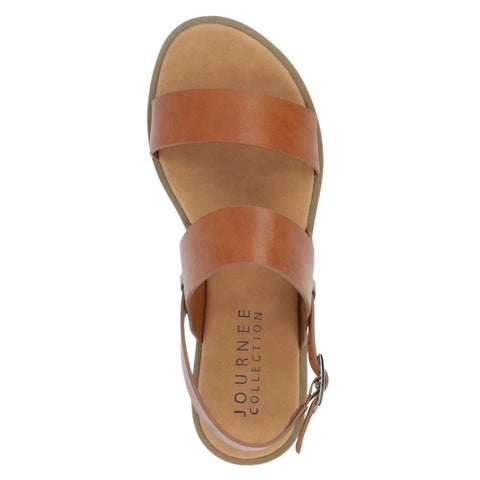 Journee Collection Women's Brown Lavine Multi Strap Sandals| Journee Collection in Lebanon