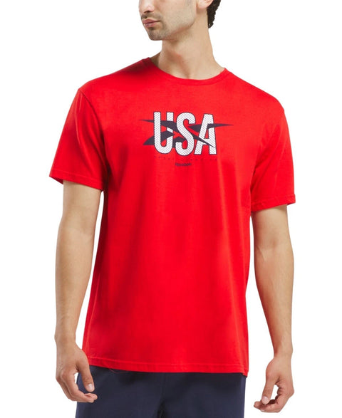 Reebok Men's Red USA Graphic Regular-Fit T-Shirt |Reebok In Lebanon