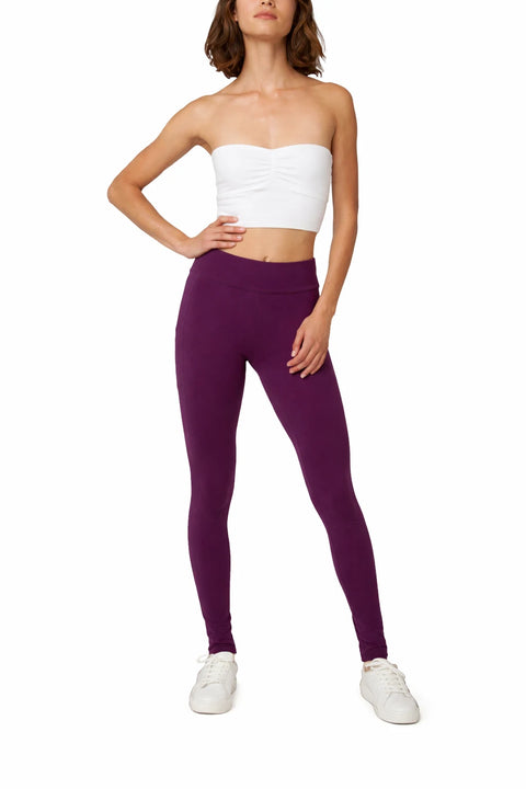 Hue Women's Dark Purple  Ruffled-Hem Denim Skimmer Leggings  | Hue in Lebanon