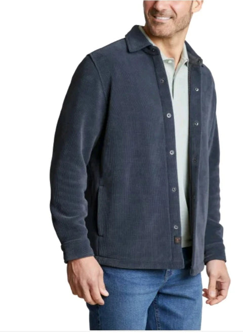 Copper & Oak Men's Navy  Stretch Fabric Pockets Shirt Jacket | Copper & Oak In Lebanon