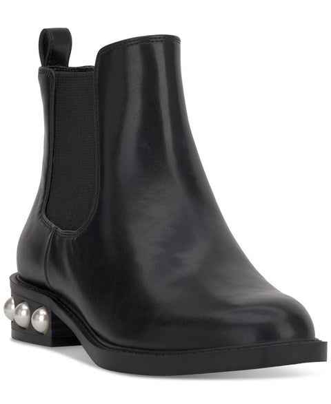 On 34th Women's Black Smooth Jeovana Pearl Chelsea Booties | On 34th In Lebanon