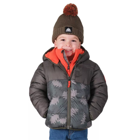 Snozu Boy's Green Multicolor Puffer Jacket | Snozu in Lebanon