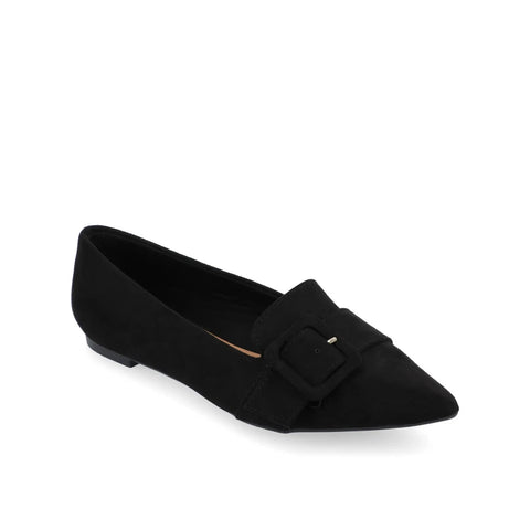 Journee Collection Women's Black Suede Audrey Flat |Journee Collection In Lebanon