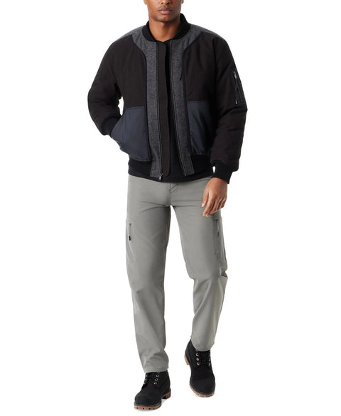 Bass Outdoor Men's Black Mixed Media Bomber Jacket | Bass Outdoor In Lebanon