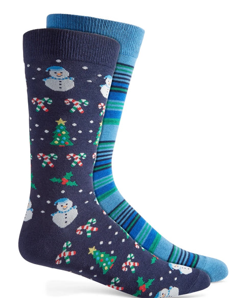 Club Room Men's Joyful Snowman Holiday 2 Pack Crew Socks|   Club Room in Lebanon