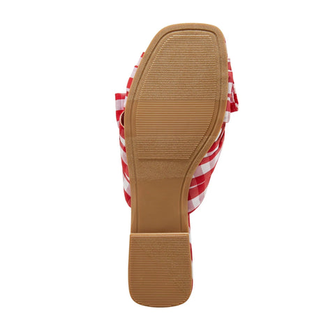 A New Day Women's Red Scarlet Gingham Bow Flat Slipper | A New Day In Lebanon