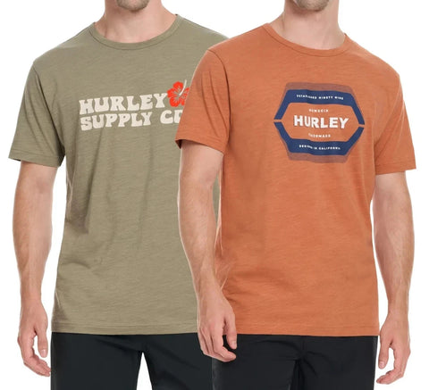 Hurley Men’s Coral & Green Graphic Tee 2 Pack T-Shirt | Hurley In Lebanon