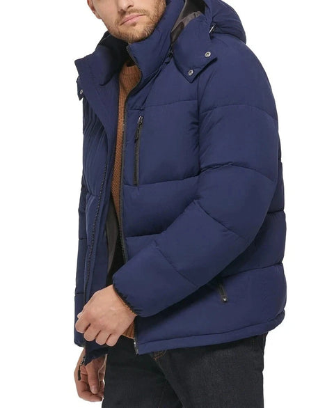 Club Room Men's Navy Stretch Hooded Puffer Jacket | Club Room In Lebanon