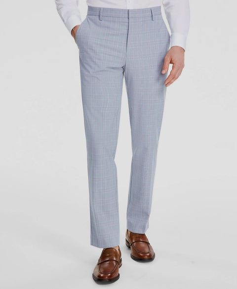 Tommy Hilfiger Men's Blue Modern-Fit TH Flex Stretch Plaid Trousers | Tommy Hilfiger In Lebanon