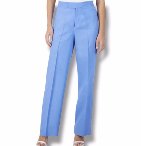 Anne Klein Women’s Baby Blue Plus Size  Wide Leg Linen Trousers |   Anne Klein  in Lebanon