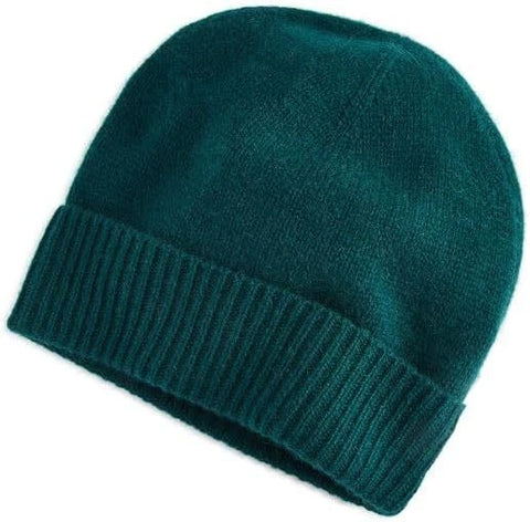 Charter Club Women's Dark Green Cashmere Cuffed Beanie |Charter Club In Lebanon