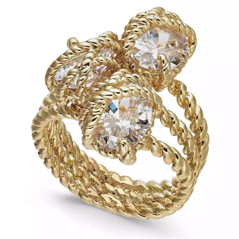 Charter Club Women's Gold Trio Rope Crystal Stones Ring| Charter Club in Lebanon