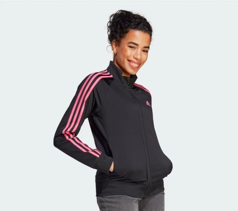 Adidas Women's Black Plus Size Essentials Warm-Up 3 Striped Track Jacket | Adidas  in Lebanon