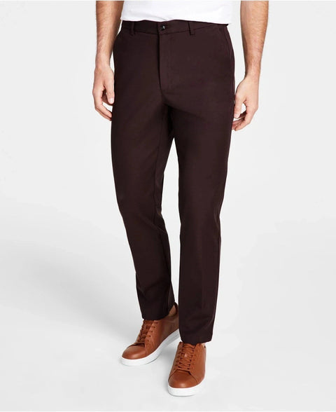 Michael Kors Men's Brown Classic Fit Performance Trousers | Michael Kors In Lebanon