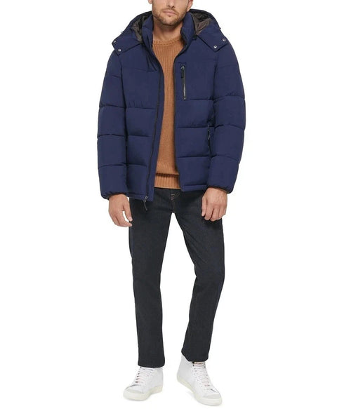 Club Room Men's Navy Stretch Hooded Puffer Jacket | Club Room In Lebanon