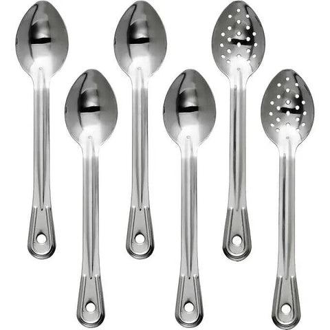 Tramontina Serving Spoons, Assorted Styles, Stainless Steel, 6 Peice ABH36