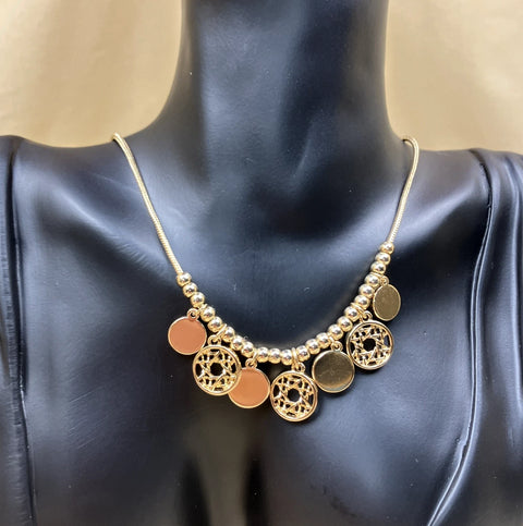 Anne Klein Women's Gold Tone Lattice Disc Beaded Necklace | Anne Klein In Lebanon