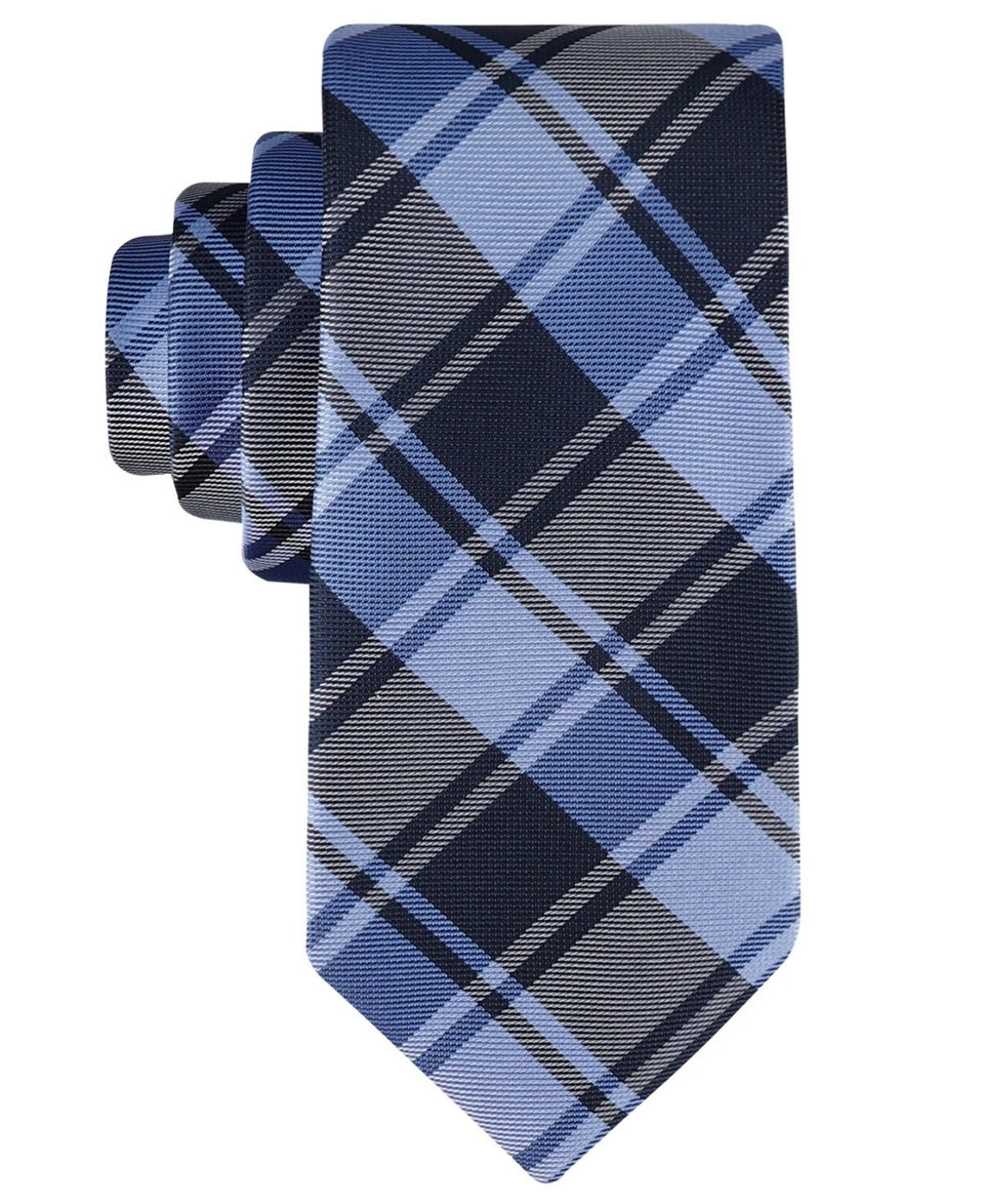 Tommy Hilfiger Men's Navy Blue Toby Plaid Necktie |Tommy HilfigerIn Lebanon