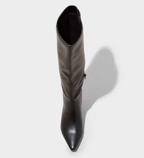 Universal Thread Women's Black Kendra Kitten Heel Tall Dress Boots |Universal Thread In Lebanon