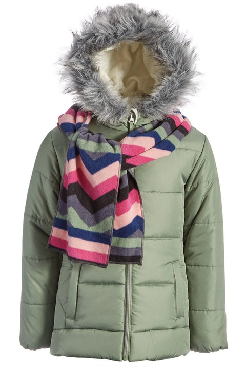 S.Rothschild Girl's Green Quilted Jacket & Scarf|S.Rothschild  In Lebanon