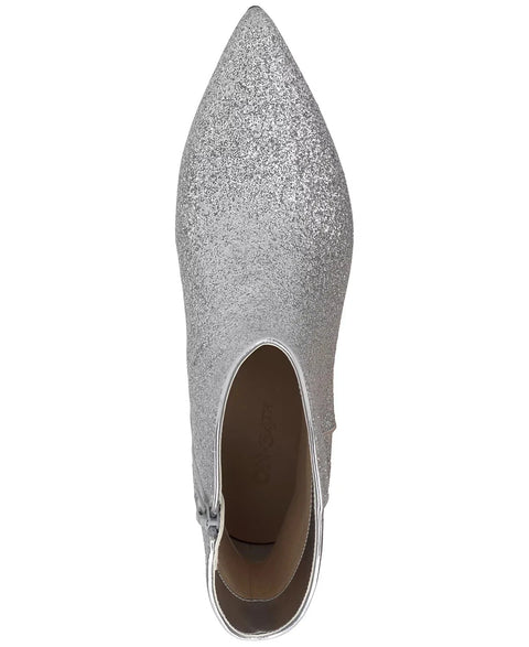 On 34th Women's Silver Glitter Tulip Aatira Booties | On 34th In Lebanon