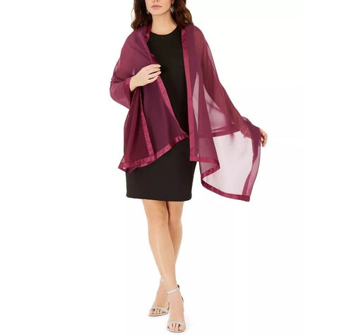 Calvin Klein Women's Purple Elegant Satin-Trim Chiffon Evening Wrap Scarf | Calvin Klein In Lebanon
