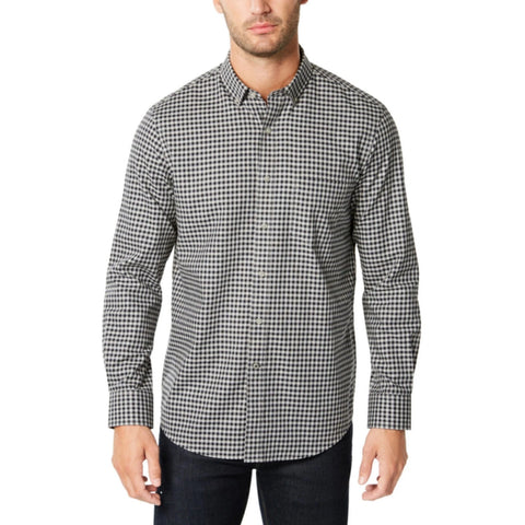 Club Room Men's White & Black Checkered Regular Fit Dress Shirt | Club Room In Lebanon