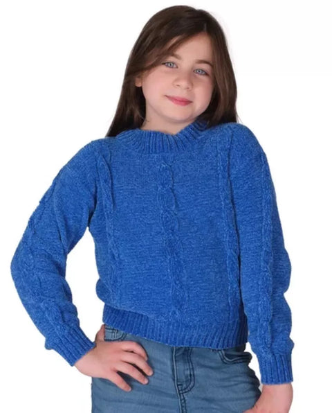 DNKY Girl's Royal Blue Chenille Sweatshirt | DNKY In Lebanon