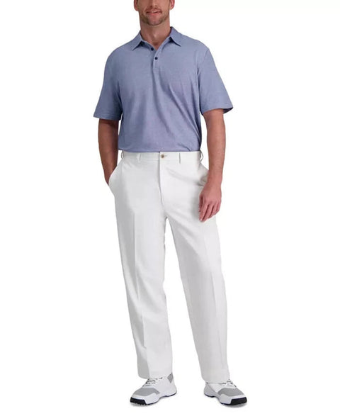 Haggar Men's White Cool 18 PRO Classic Fit Expandable Waist Flat Front Pants |  Haggar in Lebanon