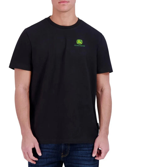 John Deere Men’s Black Graphic Short Sleeve Cotton Regular Fit T-Shirt |John Deere In Lebanon