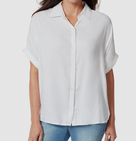 Gloria Vanderbilt Women's White Daisy Short Sleeve Button Front Shirt | Gloria Vanderbilt In Lebanon