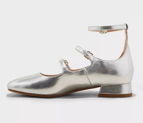 Wild Fable Women's Silver Liia Multi-Strap Mary Jane Heels | Wild Fable In Lebanon