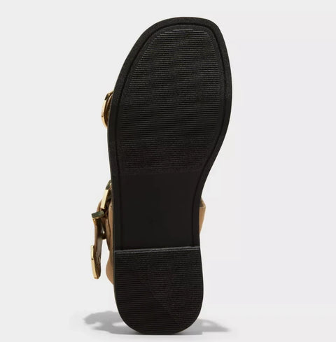 Universal Thread Women's Brown Mira Double Buckle Flat Sandals | Universal Thread In Lebanon