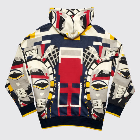 Agtawh Men's Multicolor French Terry Motif Print Hoodie | Agtawh In Lebanon