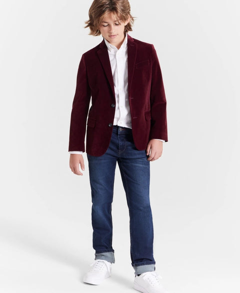 Tommy Hilfiger Boy's Dark Red Velvet Blazer | Tommy Hilfiger In Lebanon