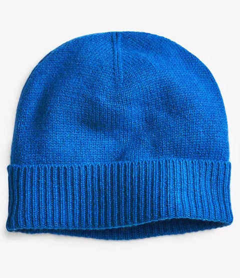 Charter Club Women's Navy Blue Cashmere Cuffed Beanie Hat |Charter Club In Lebanon