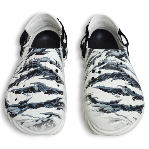Crocs Men's White & Black Echo Tiger Camo Slippers | Crocs In Lebanon