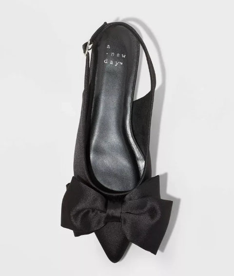 A New Day Women's Black Shelby Bow Slingback Ballet Flats Casual Shoes | A New Day In Lebanon