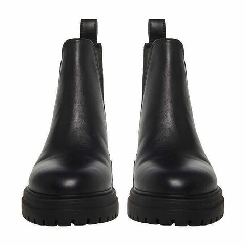 Steve Madden Womens Handout Elastic Gore Chelsea Boots Black abs125(shoes 28)